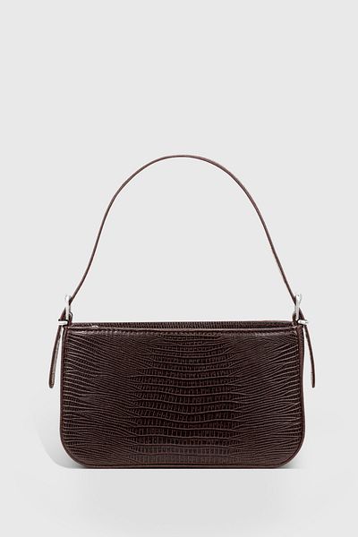 Housebags Geantă baghetă maro cu cataramă pentru femei 208