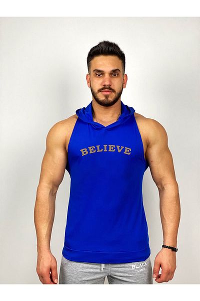 Black İstanbul Спортен потник с качулка и щампа Believe