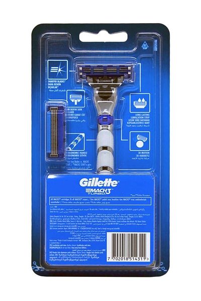 Gillette Mach3 Turbo 2 Up 3d Motion Shaver with 2 Spare Heads