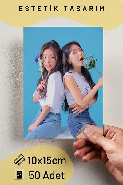 Postifull Σετ αφίσας Mamamoo - Κολάζ με αυτοκόλλητο K-pop Girl Group, 50 τεμάχια, 10cm*15cm