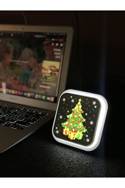 Genel Markalar Xmas Yılbaşı Masaüstü Led Lamba/gece Lambası/usb’li Ve Uv Bask...