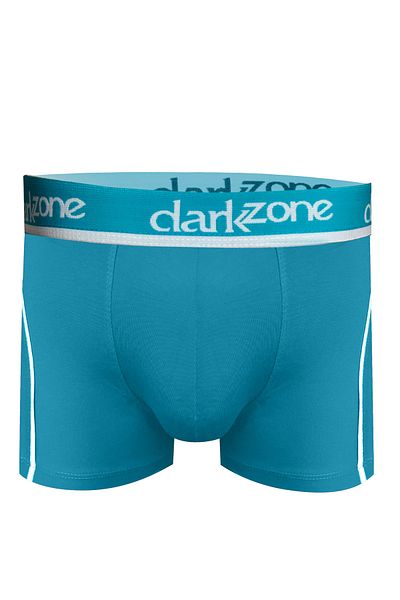 darkzone Men's White Side Striped Turquoise Boxers
