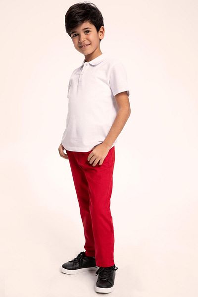 DeFacto Boy's Regular Fit Back to School Polo Neck Pique Short Sleeve Polo T-Shirt