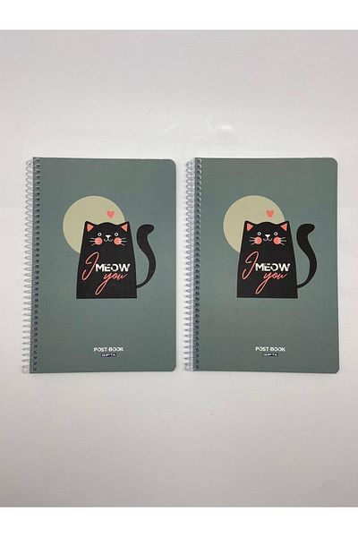 Gıpta Post-book Spiral Cardboard Cover 17x24 80 Sheets Checkered Notebook 2 Pieces