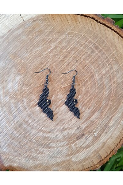 SEARD ميوكي الخرز اليدوية الخفافيش الأقراط هالوين عيد الهالوين