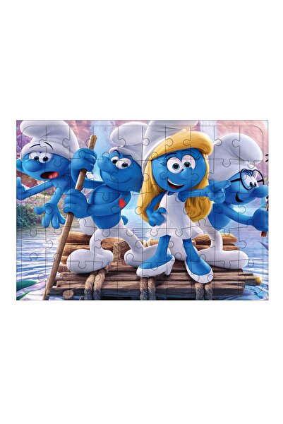 Tablo Mega Ahşap Mdf Puzzle Yapboz Şirinler 50 Parça 35*50 Cm