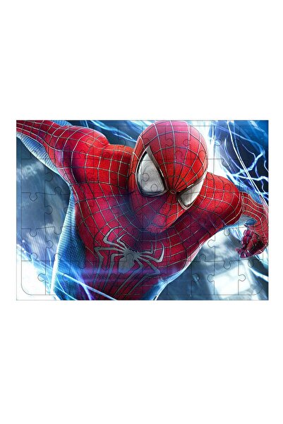 Tablo Mega Ahşap Mdf Puzzle Yapboz Marvel Örümcek Adam 50 Parça 35*50 Cm