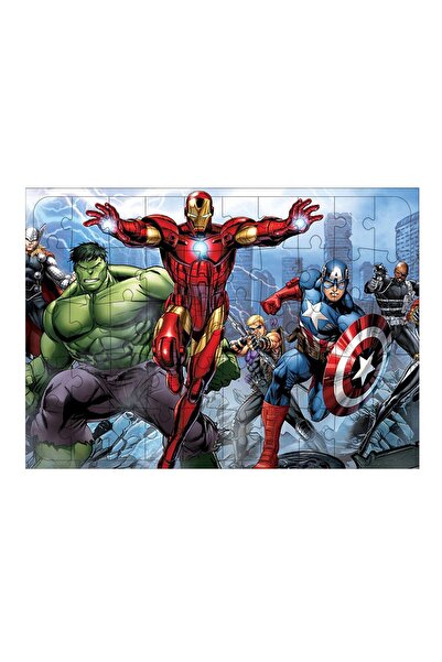 Tablo Mega Ahşap Mdf Puzzle Yapboz Marvel Süper Kahramanlar 50 Parça 35*50 Cm