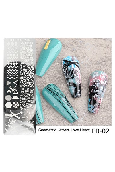 Beauty Box Geometrik Aşk Kalp Nail Art Stampa Plakası Tırnak Stampası Tırnak ...