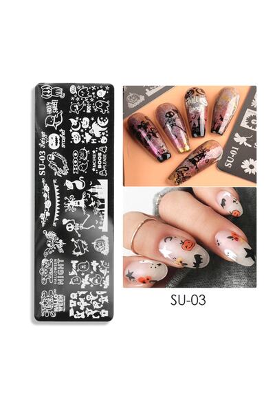 Beauty Box Halloween Cadılar Bayramı Nail Art Stampa Plakası Tırnak Stampası ...
