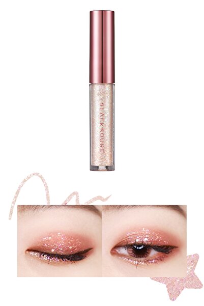 Black Rouge Glitter Içeren Yoğun Pigmentli Işıltılı Likit Göz Farı Pearlvely Glitter G02 Candy Star - 2 gr