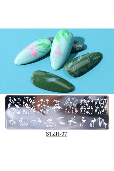 Beauty Box Flamingo Nail Art Stampa Plakası Tırnak Stampası Tırnak Süsleme Ba...