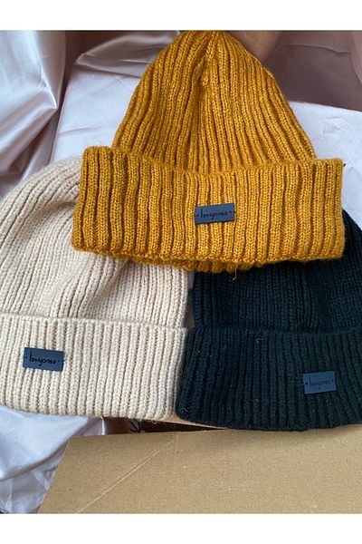 laviyonsa 3-Piece Unisex Knitted Wool Beret