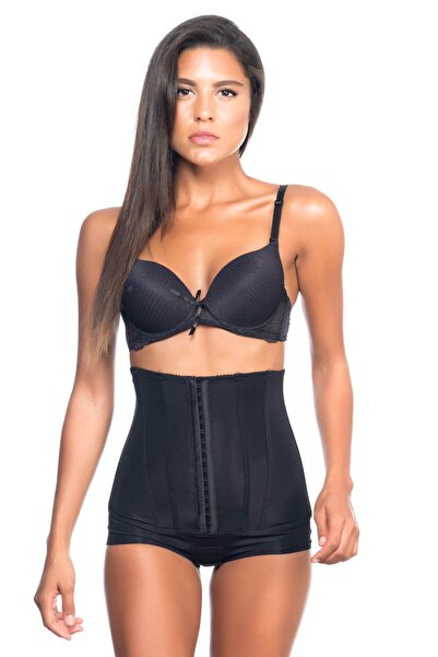 Emay Жіночий чорний корсет з банетами та шнурівкою Новий сезон (1 шт. Економ)