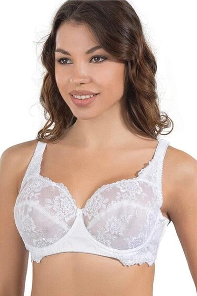 Emay Γυναικείο White Minimizer Brode Underwire Gathering σουτιέν 146