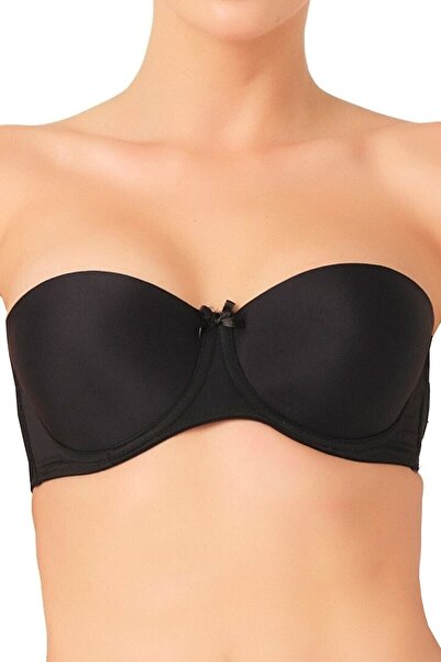 Emay Жіночий чорний бюстгальтер на бретельках з прозорою спинкою та підкладко...