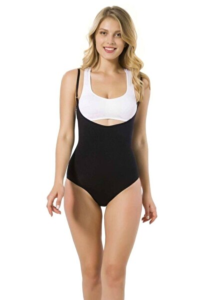 Emay Corset negru, fără cusături, fără sudură, cu sânul deschis