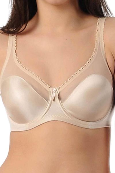 Emay Γυναικείο Μπεζ Basic Underwire Gathering σουτιέν 169