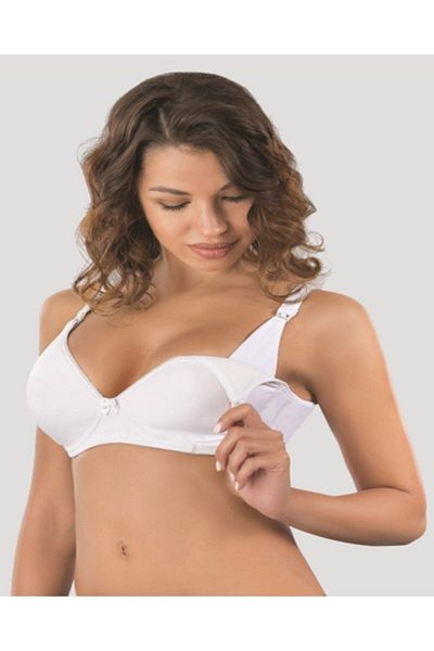 Emay Sutien de maternitate Push Up susținut pentru damă, alb 166