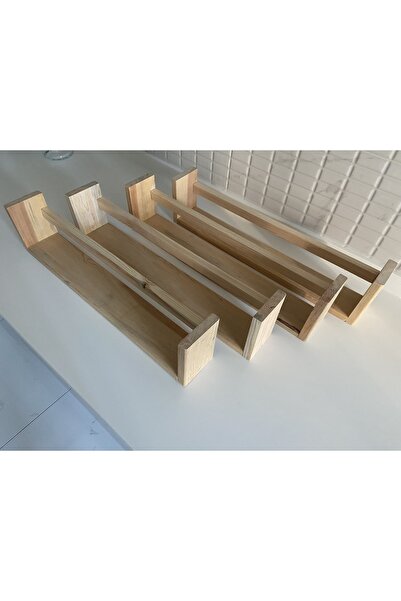 LAURELWOOD Ahşap 4'lü Ters Düz Çalışma Odası-banyo-mutfak Rafı Duvar Asma Apa...