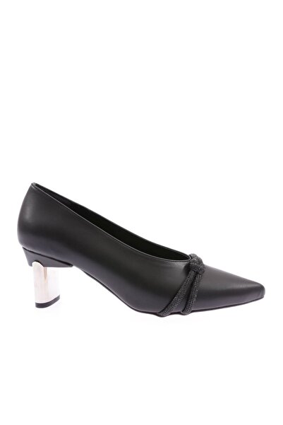 DGN Women's Silver Stone Accessory Heeled Shoes Black 8162821