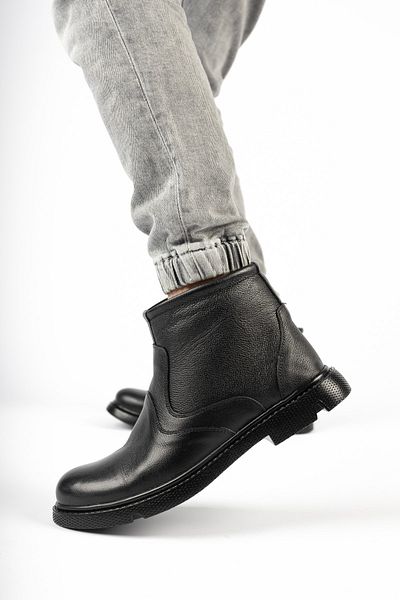 Deripabuc Genuine Leather Men's Black Leather Boots Mrd15-0502