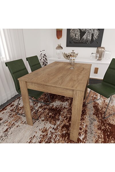 PASİFİC HOME Single Mutfak Yemek Masası, 120x80 Cm, Dikdörtgen, Koyu Meşe