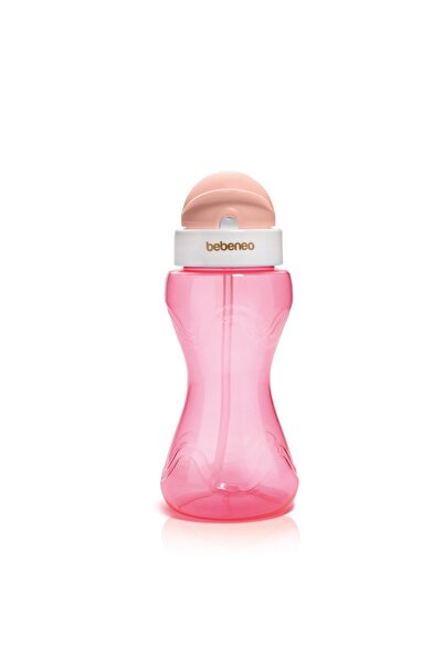 BEBENEO Pipetli Suluk Matara 300 Ml - Pratik Kapaklı Pipetli Bebek Matarası Pembe