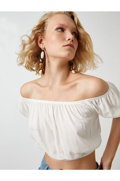 Koton Schulterfreie Crop-Bluse
