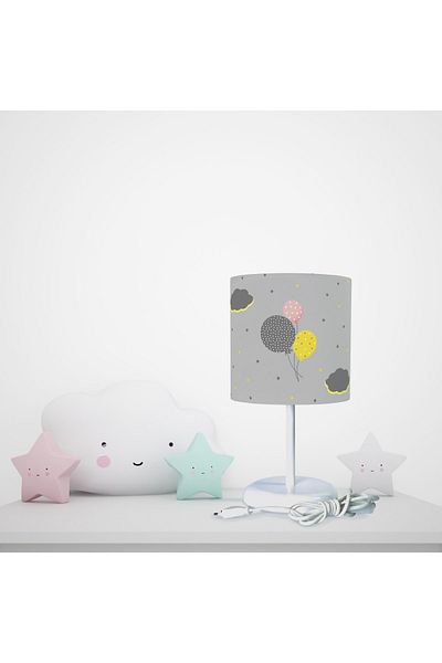 BAMBAŞKA MODA Gray Balloon and Clouds Lampshade