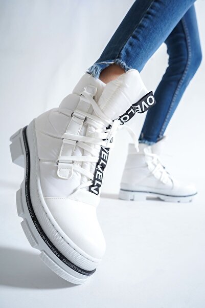 KYC Adriana Bağcıklı Paraşüt Kumaş Su Geçirmez Kadın Bot Taban Yüksekliği 3 C...