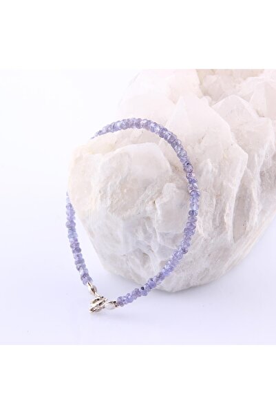 Alp Doğal Taş Tanzanit Doğal Taşı Kolye - Bileklik Takı Seti - 3 Mm Ts022