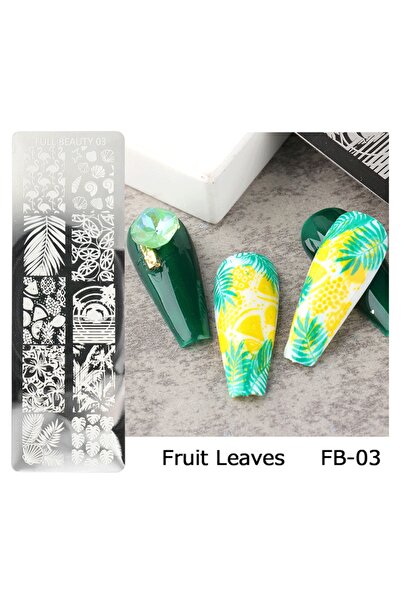 Beauty Box Meyve Yaprakları Nail Art Stampa Plakası Tırnak Stampası Tırnak Sü...