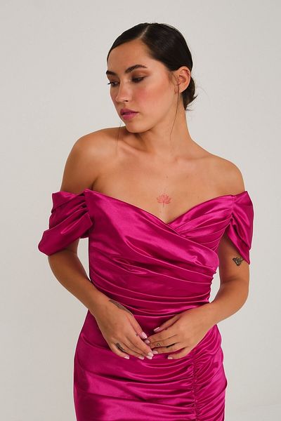 SpringStore Rochie de seară din satin Fujiya Gathered