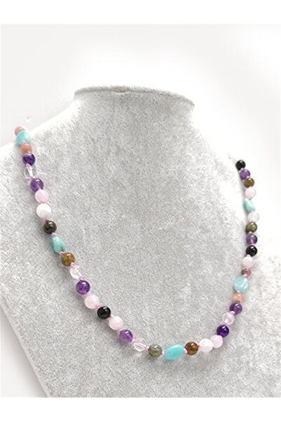 Alp Doğal Taş Doğal Taş Kadınlara Özel Aşk Kolyesi 6mm M109