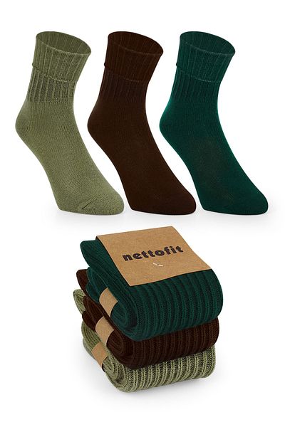 nettofit Зимни дамски вълнени спални чорапи от 3 части Soft Touch