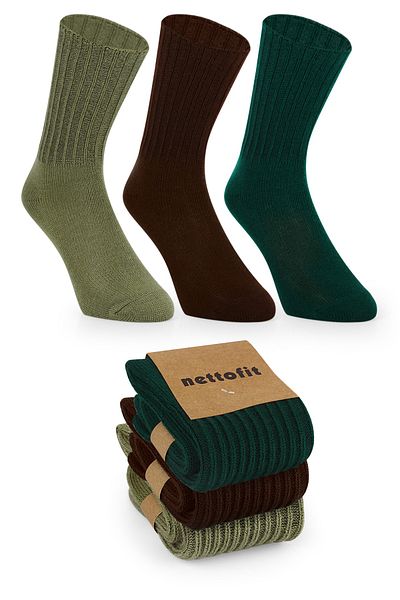nettofit Зимни дамски вълнени спални чорапи от 3 части Soft Touch