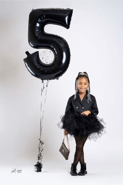 MFM Balon din folie neagră pentru petrecere de 5 ani