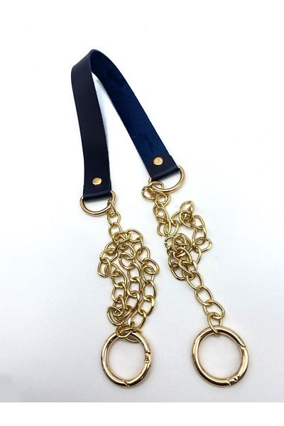 angel çanta aksesuar Navy Blue Faux Leather - Μονή στρώση, Λεπτή Αλυσίδα, Λαβή Ανοιχτόχρωμο Μεταλλικό