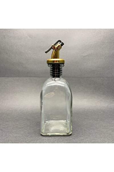 Pause Art Home 250 Cc Frask Köşeli Cam Şişe Gold Akıtıcılı Yağdanlık Tıpalı -...