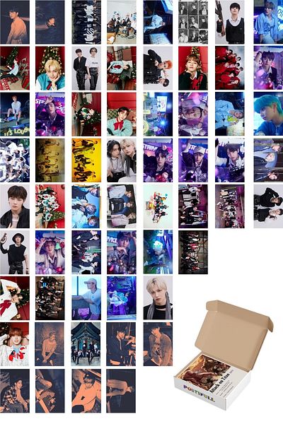 Postifull Σετ αφίσας Stray Kids K-pop - 60 τεμαχίων, 10cm*15cm, Σετ κολάζ με αυτοκόλλητη πλάτη
