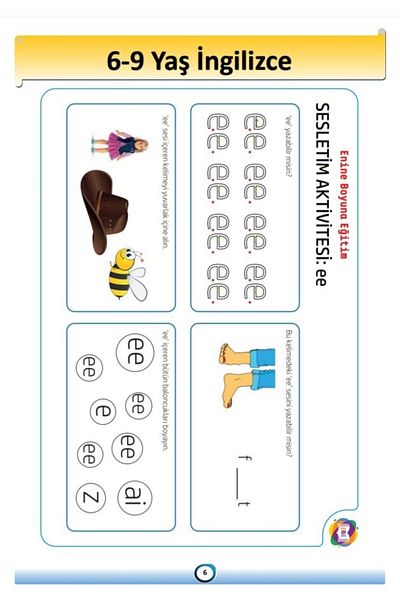 Enine Boyuna Eğitim English Teaching Book for Children Aged 6-9 - Transverse Longitudinal Education