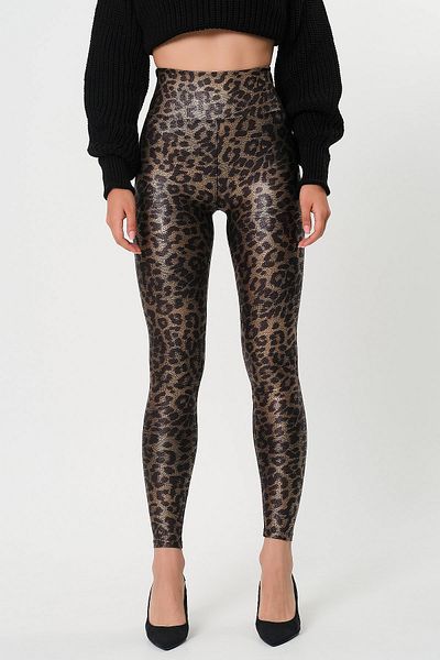MRS.MODA Colanți de damă cu talie înaltă cu model leopard