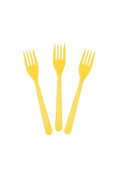 Mini Parti Yellow Mini Party Store 25-Piece Plastic Fork