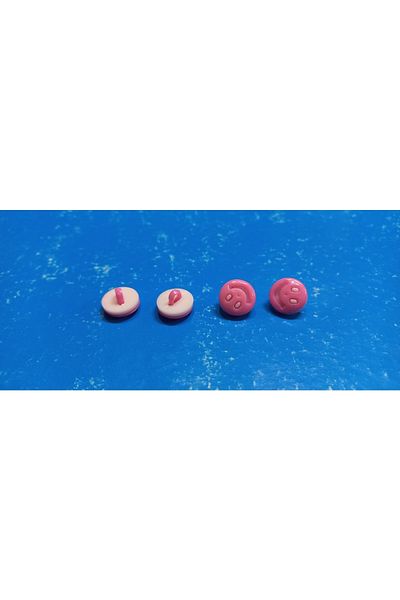 Benim Marifetlerim Smiling Face Pink Baby Button