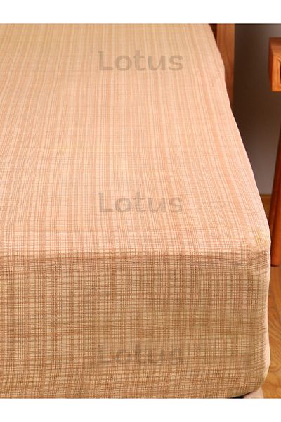 Lotusline طقم ملاءة سرير مرنة بنمط فرشاة رانفورس مفرد مبطن برتقالي 120x200