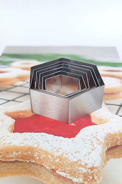 Nar kalıp Narkalıp Hexagon Cookie Mold 6 Pieces