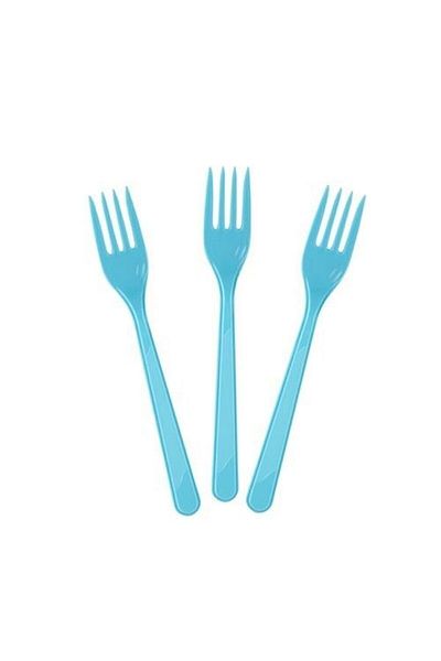 DÜVENCİ TİCARET Plastic Fork Light Blue 25 Pcs
