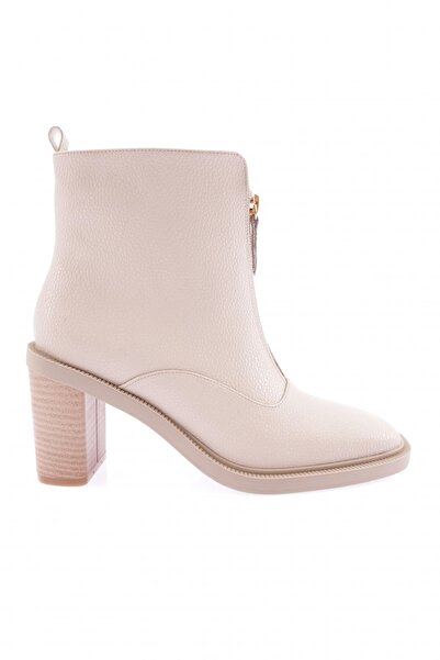 DGN Women's Blunt Toe Heeled Boots Beige Crocodile 218412821