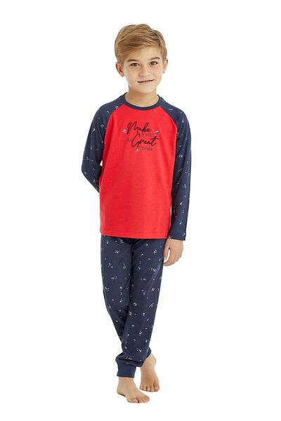 Blackspade Plain Red Boy's Pajama Set 30946
